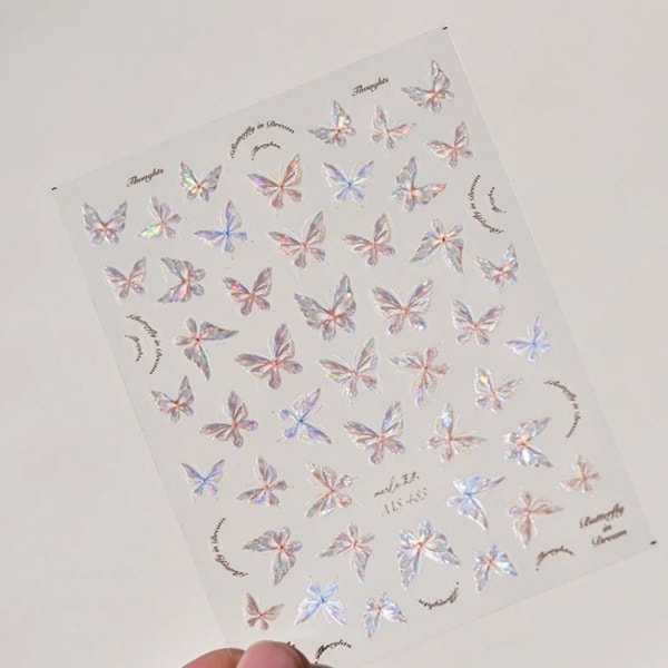 Tredimensionella Butterfly Nail Stickers Nagellackdekaler