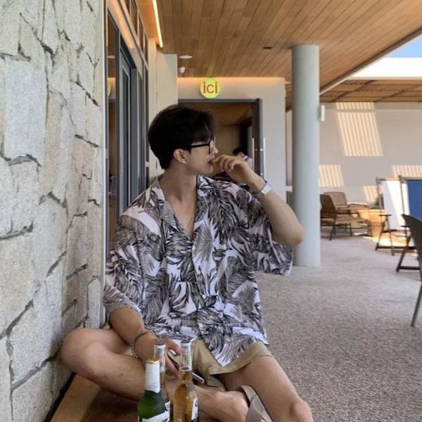 Hawaiian Blossom Shirt Kortärmad skjorta för män SVART M M Black M-M