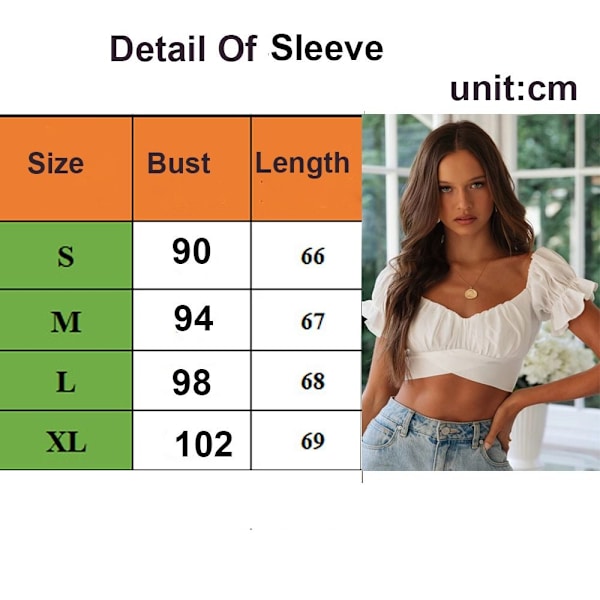 Kortærmede Crop Tops RED M Red M