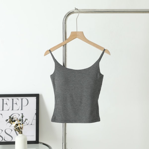 Seamless Crop Tops Ermeløse topper GRÅ L grey L