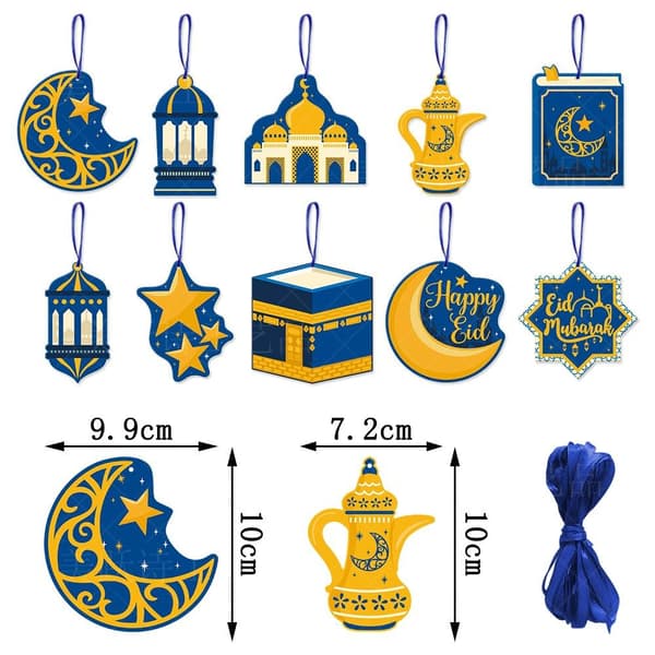 20 stk/pakke Eid Mubarak Hengende Pynt Ramadan