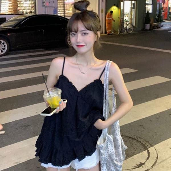 Cami Crop Top Kesätoppi MUSTA Black