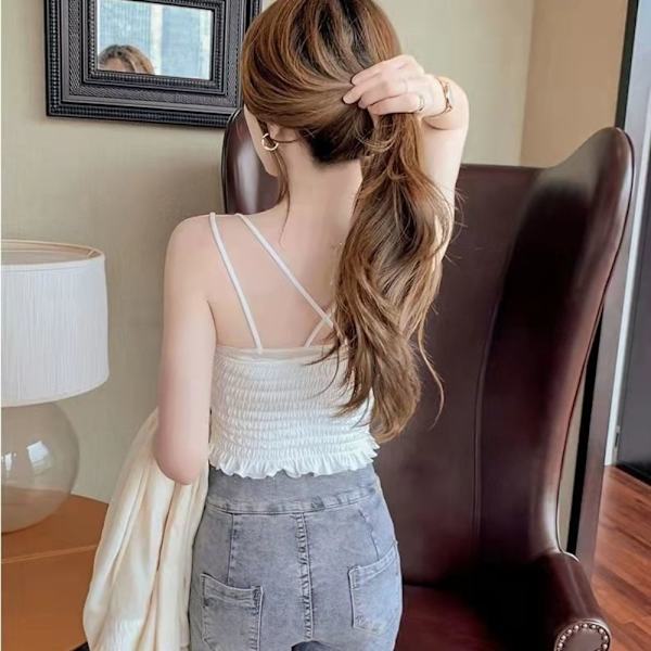 Dam Camisole Kort Väst VIT White