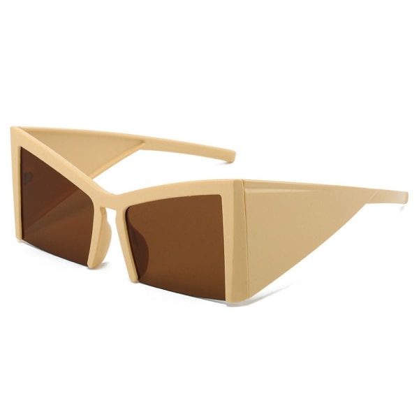Semi-Rimless Cat Eye Solbriller Firkantede Solbriller BEIGE Beige