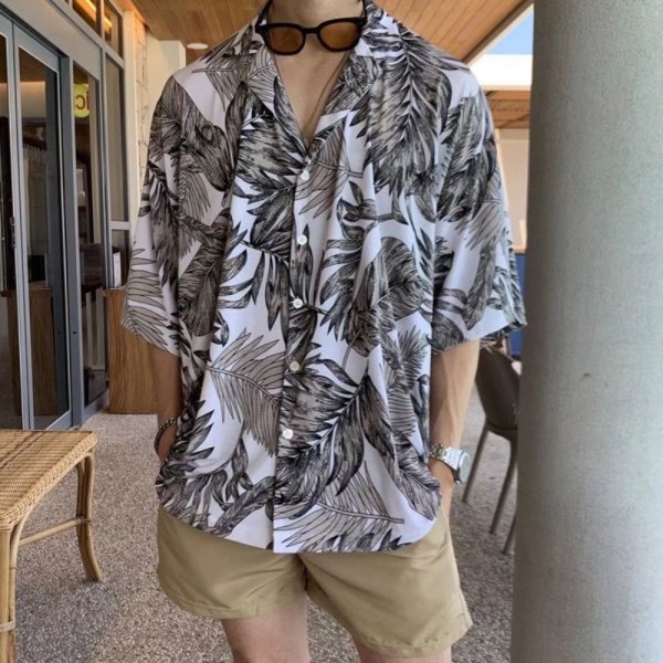 Hawaiian Blossom Shirt Kortermet skjorte for menn HVIT M M White M-M
