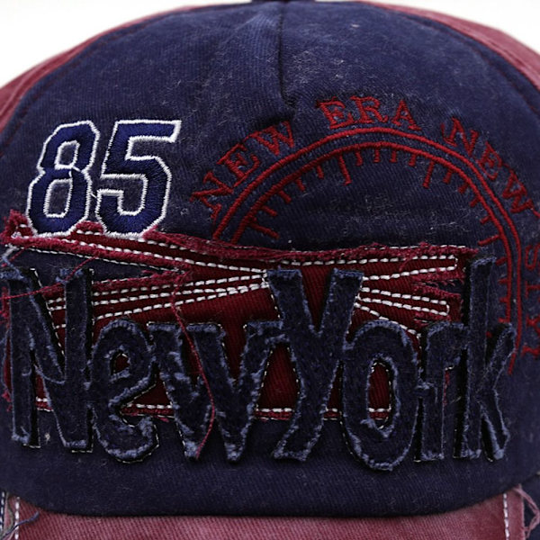 Broderi Baseball Caps Distressed Faded Casquette SORT black