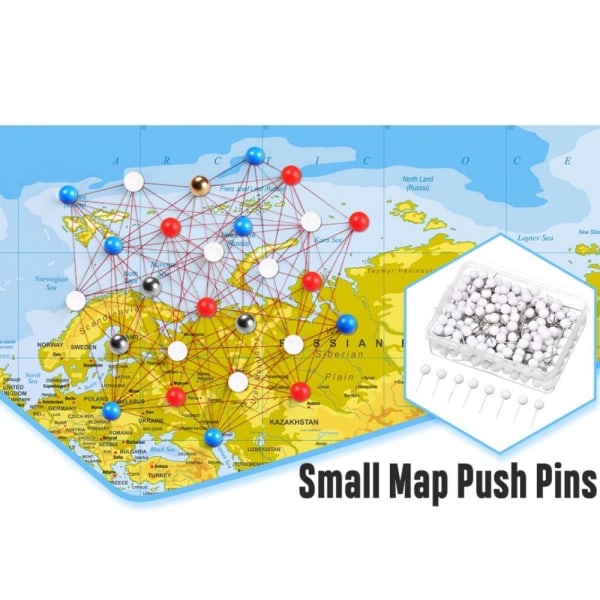 300 stk/eske Kart Tacks Push Pins Rund Hode Pin Plast