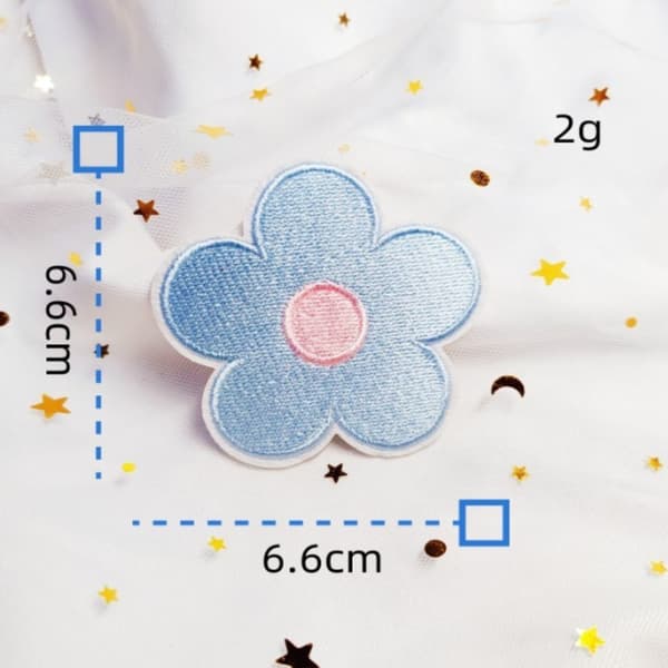 12 stk. Blomsterlapper Broderte Lapper Blomster Stryke på Lapper