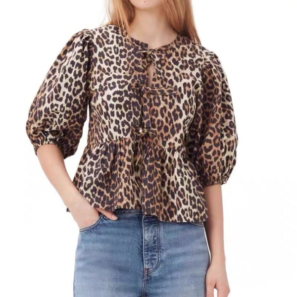 Kortermet skjorte med leopardprint LEOPARD PRINT M Leopard Print M