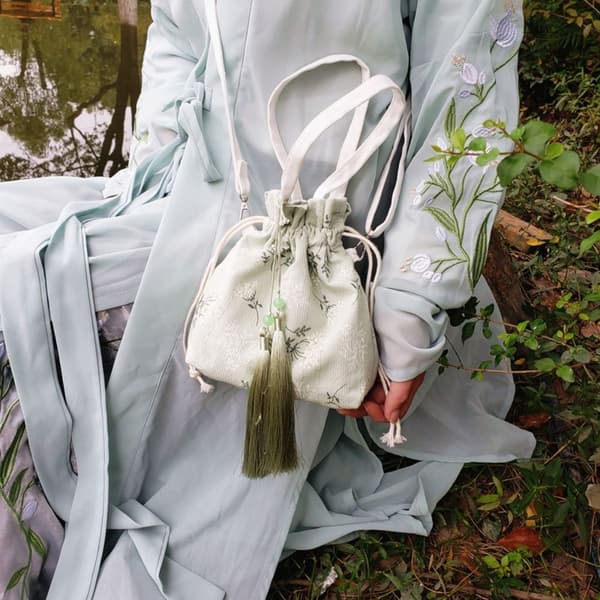 Bambu-kuvioinen käsilaukku vihreä green