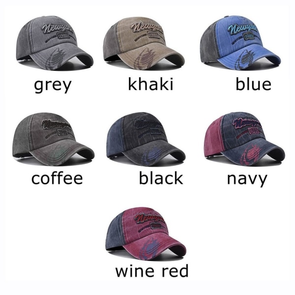 Broderi Baseball Caps Distressed Faded Casquette WINE RED wine red