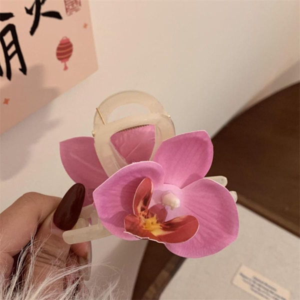 Orchid Butterfly Hair Clip Sløjfe Blomst Hårclips ROSE PINK rose pink