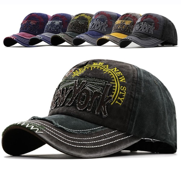 Broderi Baseball Kepsar Distressed Faded Casquette ARMY GREEN army green