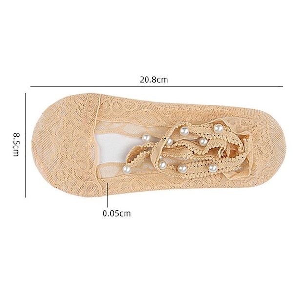 Pärlspetsstrumpor Hollow Lace Båtstrumpor 3 3 3