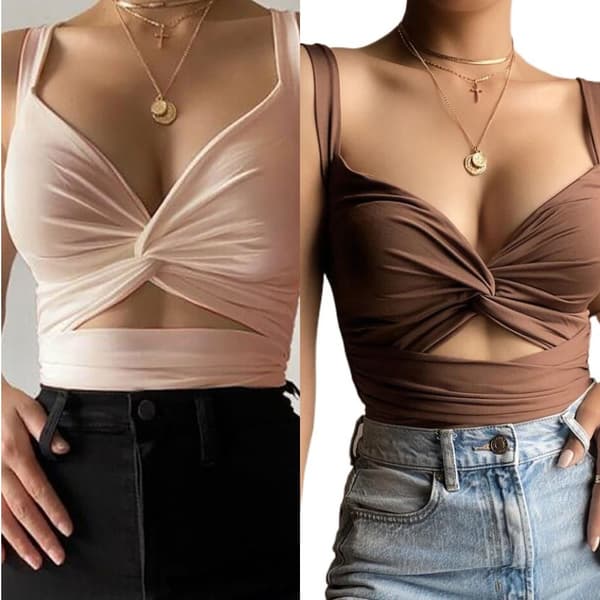 Ærmeløse Korte Croptops SORT M Black M