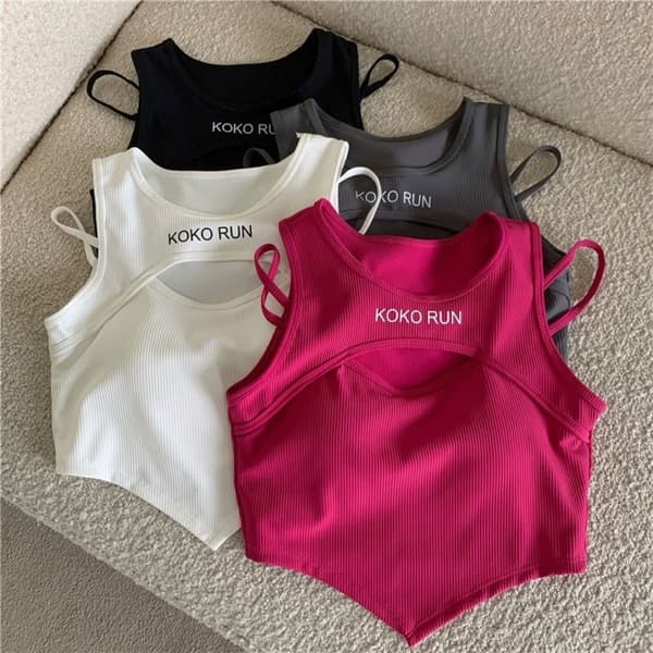 Crop Top Tanktop GRÅ Grey