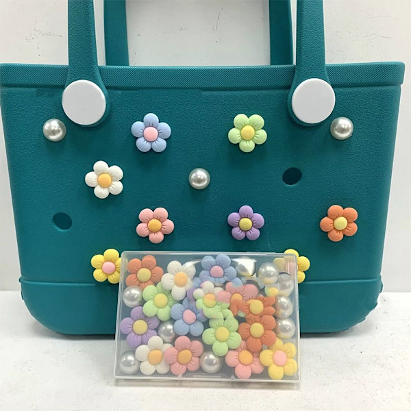 24 STK Charms til Bogg Tasker Strandtaske Tilbehør Charms E E E