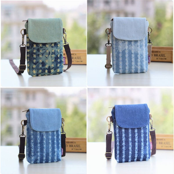 Denim Skulder Crossbody Bag Mobiltelefonveske 2 2 2
