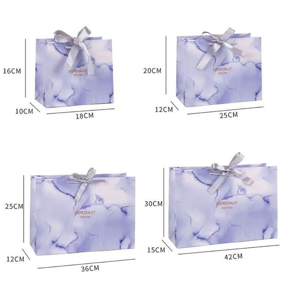 Marmorprint Gavepose Papirpose BLÅ L L Blue L-L