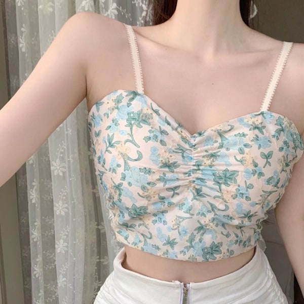 Sløyfe Stroppeløs Camisole Ermeløse topper LILLA LILLA Purple