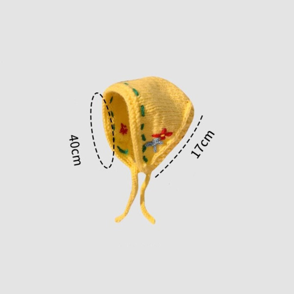 Virkad huvudduk Triangelscarf GUL yellow