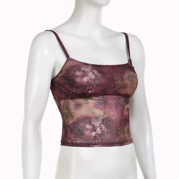 Retro trykt mesh-vest M M