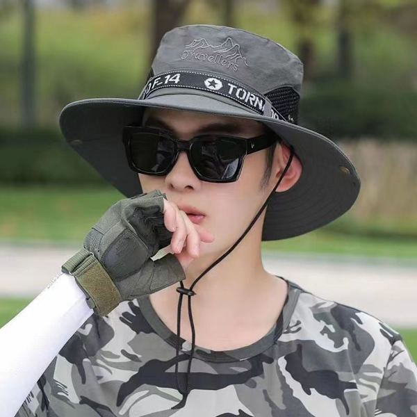 Menn Bøttelue Wide Rim Hat SORT black