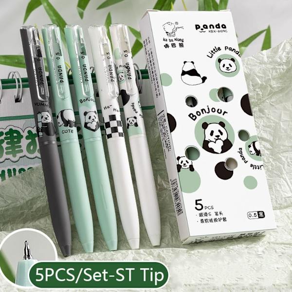 5 STK/SÆT Gel Pen Neutral Pen SORT BLÆK PEN SORT BLÆK PEN Black Ink Pen