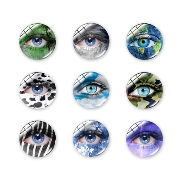 20 stk trykt glas cabochons Swirl glas cabochons 1MMCOLOR 1mmColor random