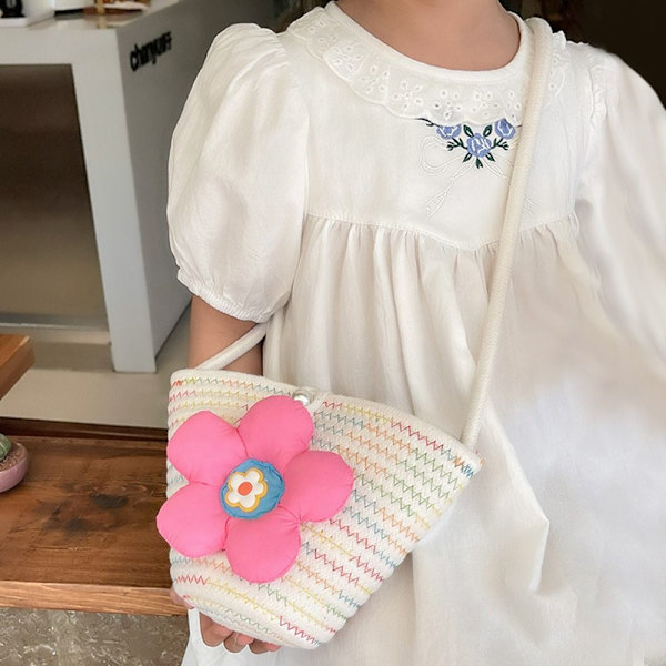 Crossbody-veske for barn i bomullsvev ORANSJE orange