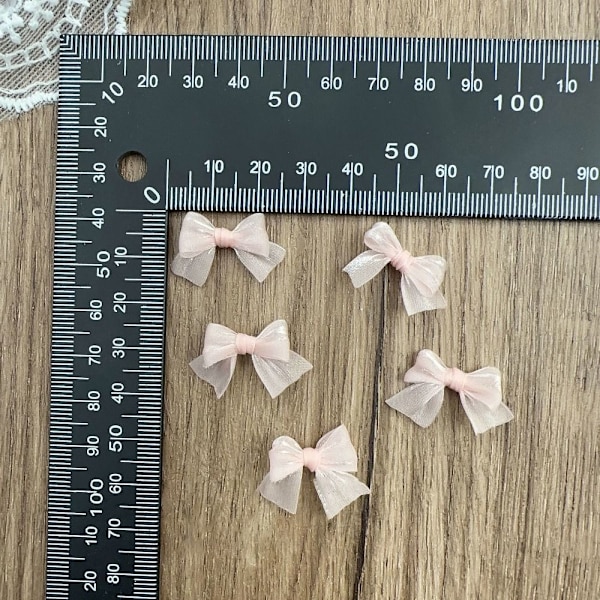 10 stk perleskinnende garn sløjfe Neglekunst dekoration PINK pink