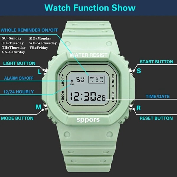 Silikon Jelly Watches Sport Electronic Watch BLÅ blue