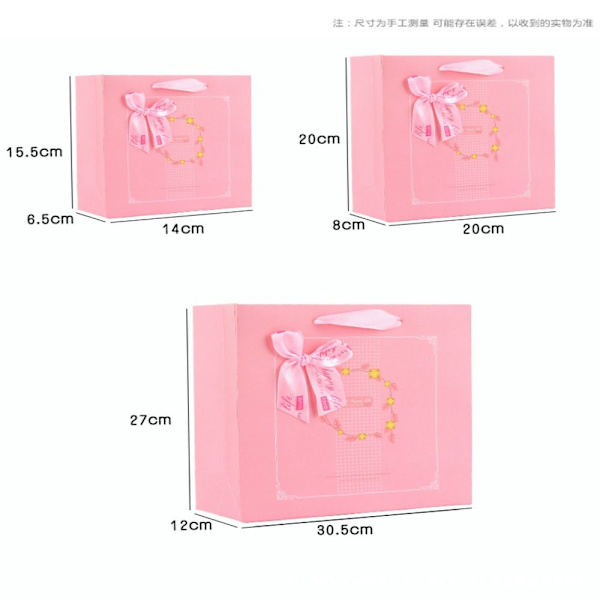 Ruusukukkalahjakassi Paperikassi PINK M M Pink M-M