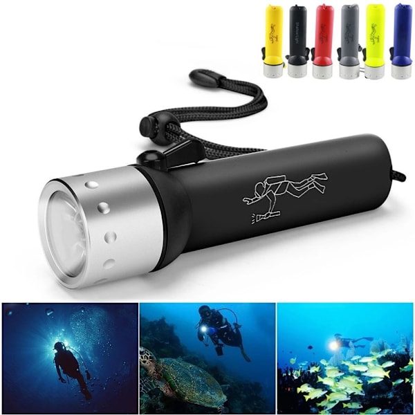Led dykkerlommelygte nødbelysning SORT black
