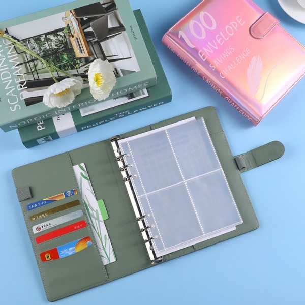100 Days Savings Challenge Saving Challenge Binder GRØNN Green