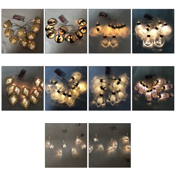 2m 10 LED Eid Mubarak LED String Light Ramadan Lantern 10 10