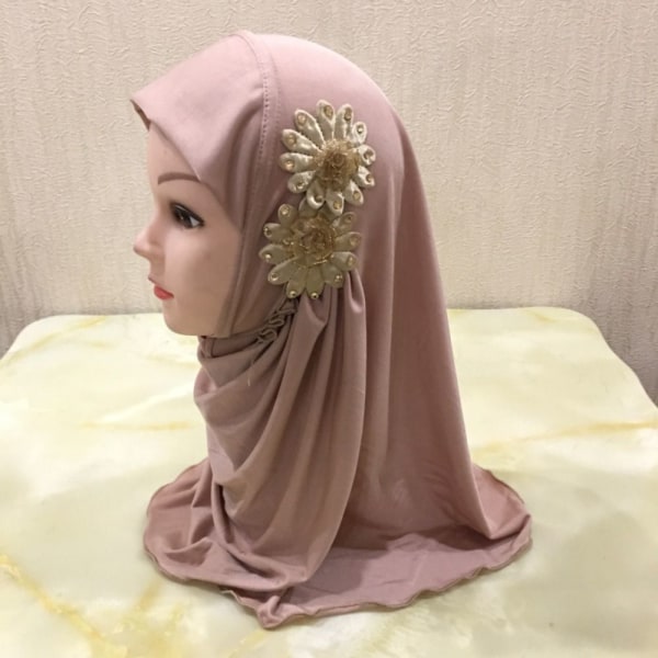 Hijab Islamic Headscarf Barn One Piece Flower Scarf ROSA Pink