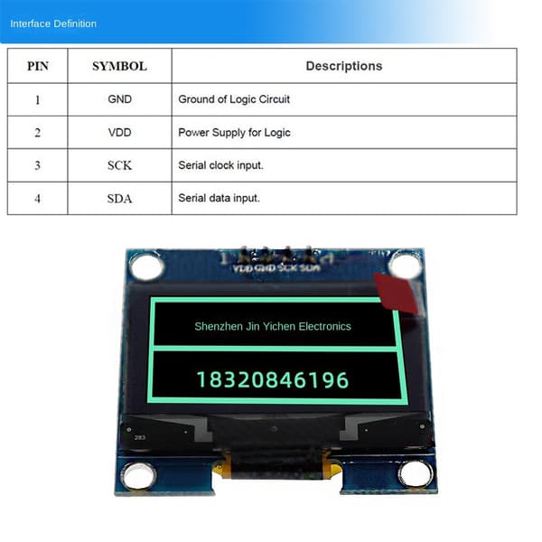 OLED Skjermvisning OLED Skjermkort OLED LCD-skjermmodul