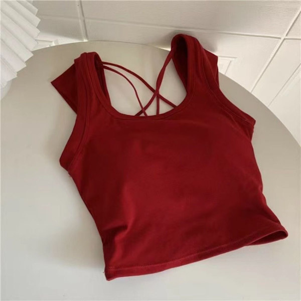 Fly Sleeve Linne Sexig Crop Top RÖD red