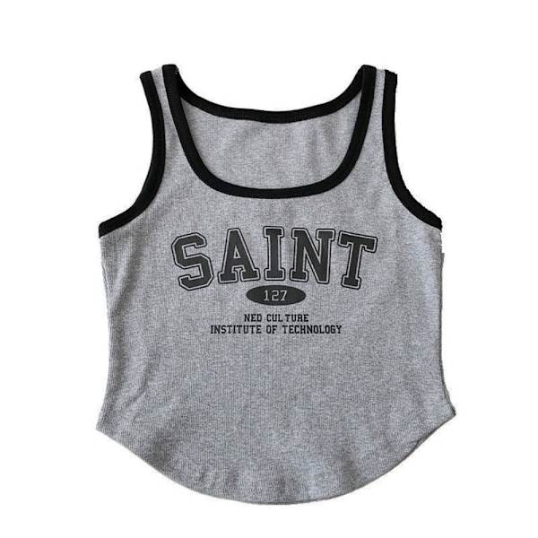 Ärmlös Linne Croptop GRÅ grey