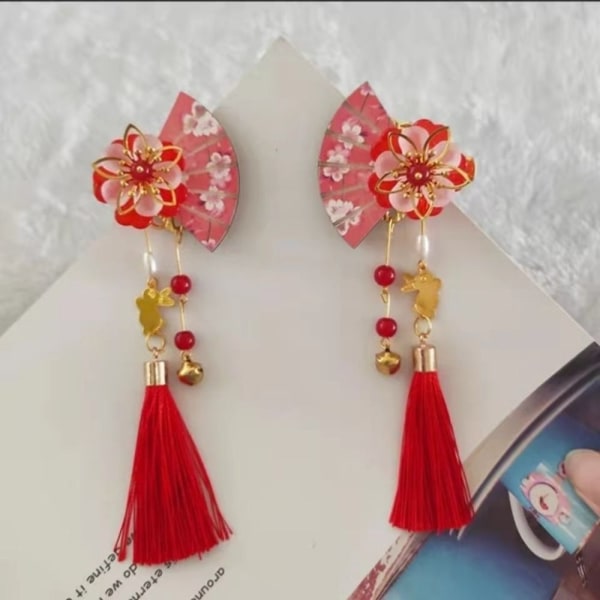 Lasten Sakura Hairpin Tang Suit Hairclip RED C C Red C-C