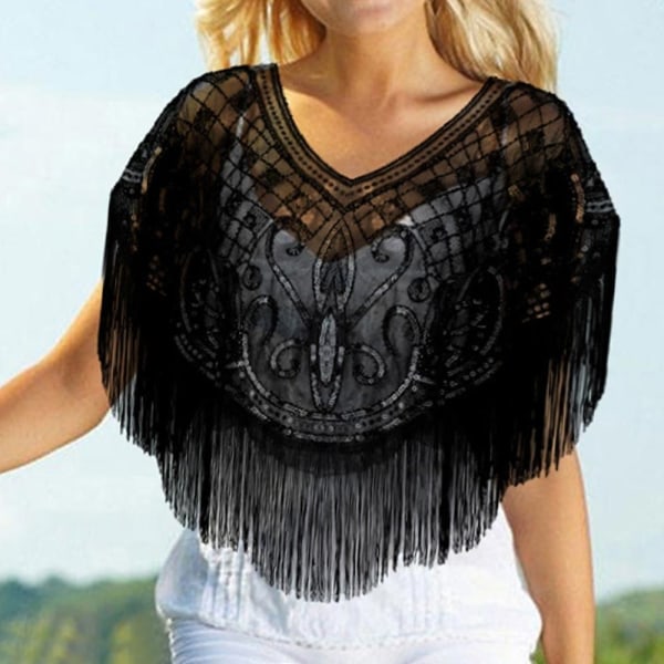 Flapper sjal paljett sjal FARGE 3 FARGE 3 Color 3