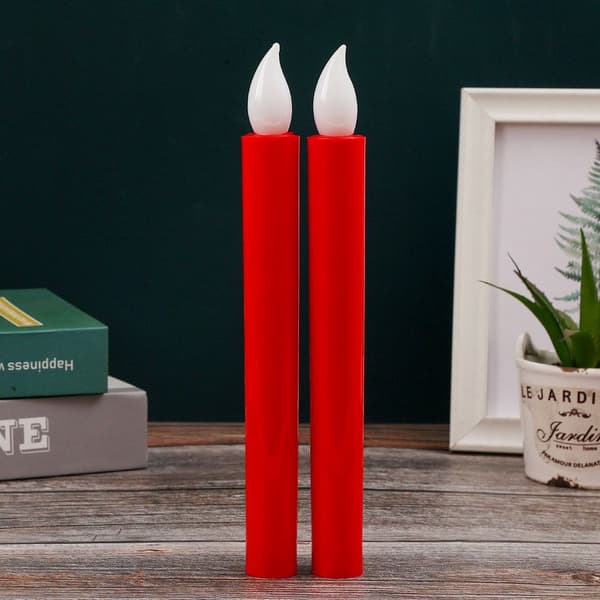 LED-lykt Flammefritt Stearinlys RØD TYPE2 TYPE2 red Type2-Type2