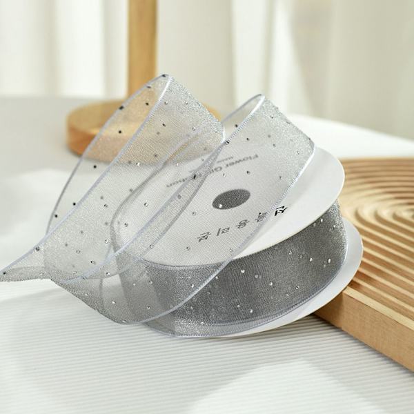 Organza sideharsolankanauha HARMAA grey