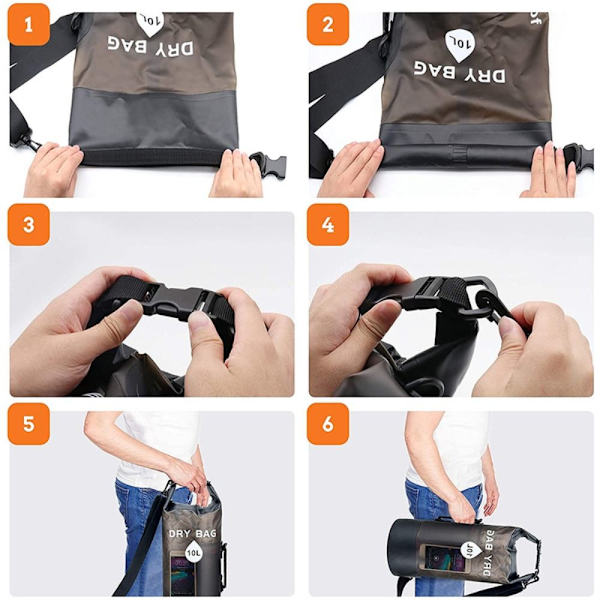 Dry Bag Bucket Bag SVART 10L 10L Black 10L-10L