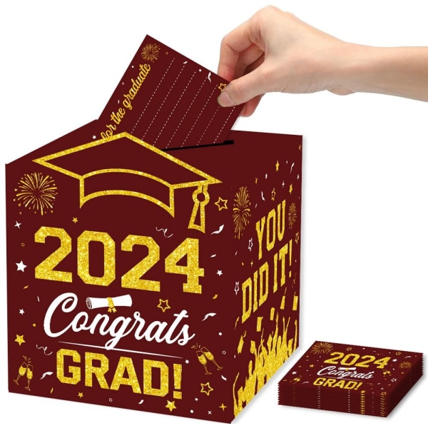 2024 Graduation Season Message Box Layout for dimissionsceremoni wine red