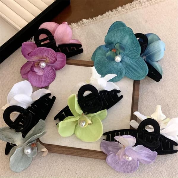 Orkidea Perhonen Hiusklipsi Rusetti Kukka Hiusklipsit 5 5 5