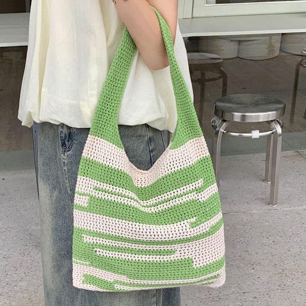 Hæklet Tote Bag Skuldertaske SORT Black