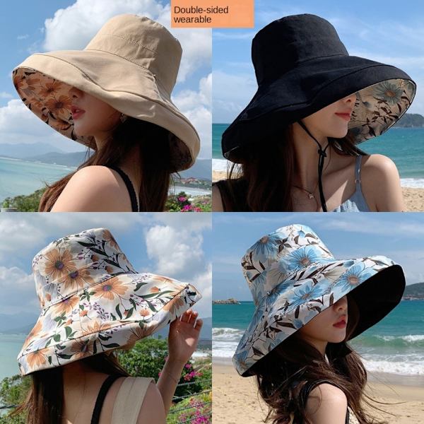 Kvinnor Solskyddshatt Bucket Hats KHAKI Khaki