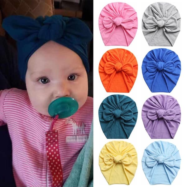 Nyfödd Mössa Turban Hatt GUL yellow